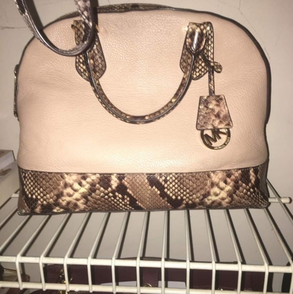 Michael kors snake skin satchel